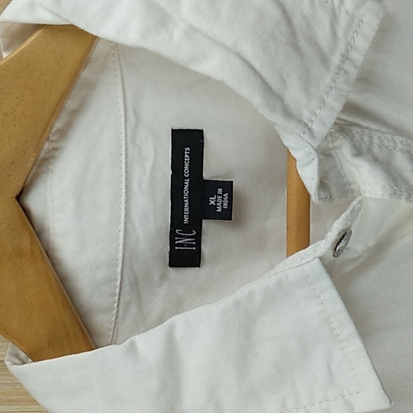 Macy's Women's White Blouse Button Up in Size XL NWT INC International Concepts - Picture 3 of 7